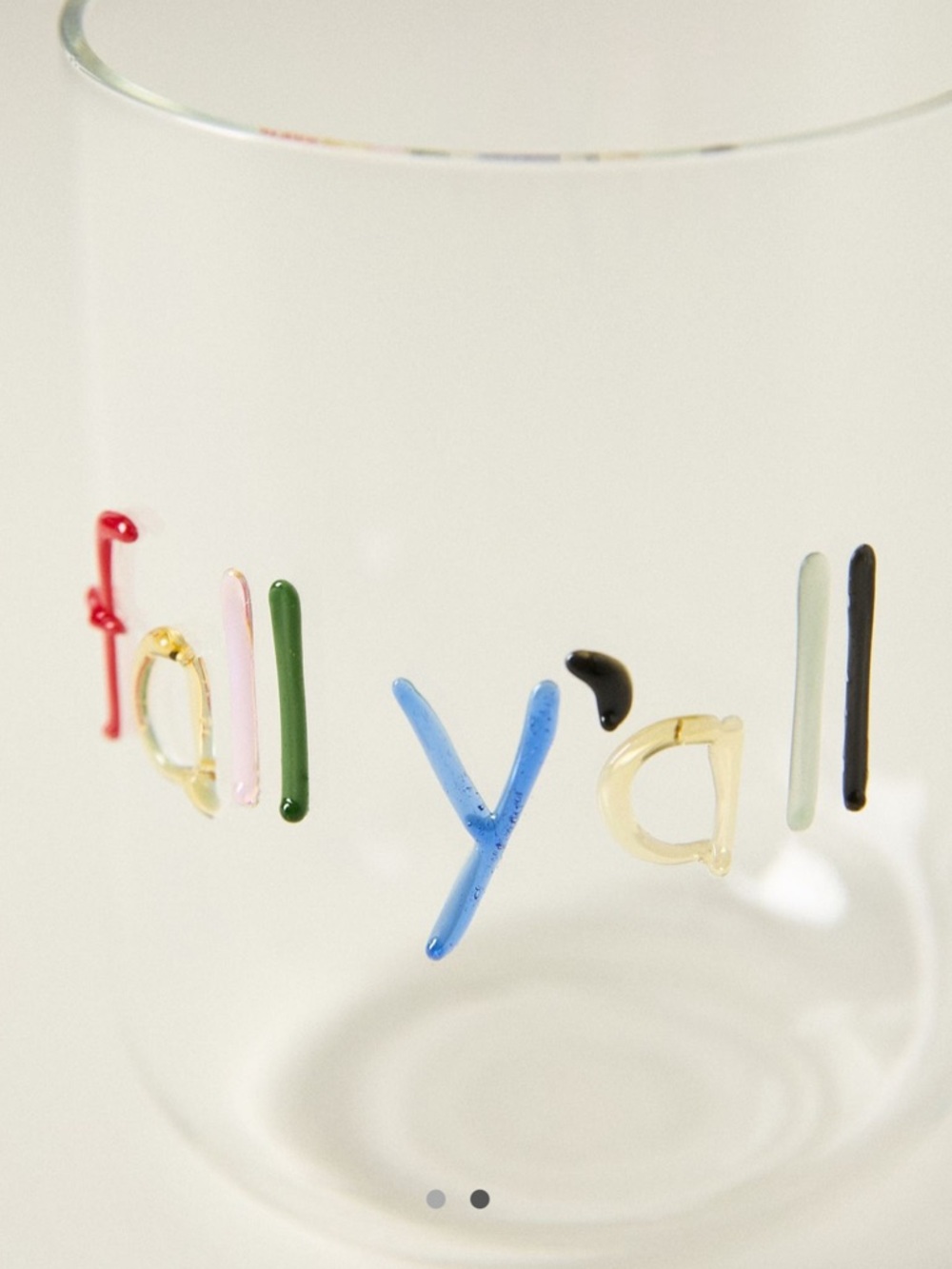 Anthropologie The Love Notes Icon Juice Clear Glass Glass "fall y'all" NEW - Picture 2 of 2
